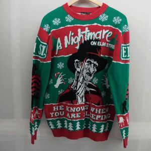 Freddy Krueger Ugly Christmas Sweater Size M Medium AOP Nightmare on Elm Street